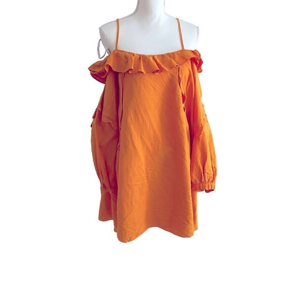 Marissa Webb Off the Shoulder Mango Orange
Ruffle Dress Size 6 - Picture 3 of 7